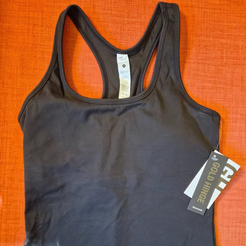 Gold Hinge Black Essential Full Length Racerback S
